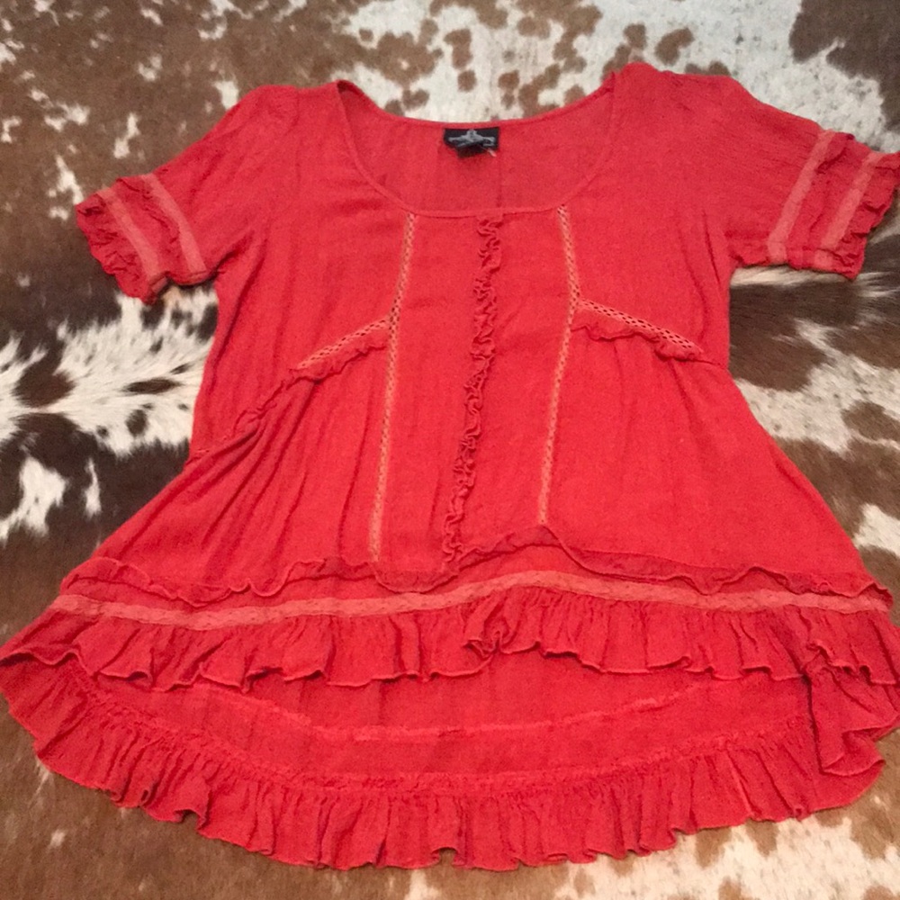 Cute orange western shirt worn once!